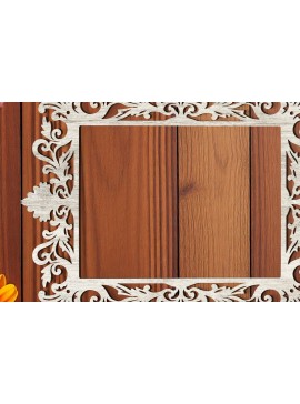 Σετ των 3 Intra απο ξύλο plywood 3mm-4mm πάχος - Floral Κορνίζα Paper-Cut  Δίασταση 20x25 cm INTRAFABR-118329123