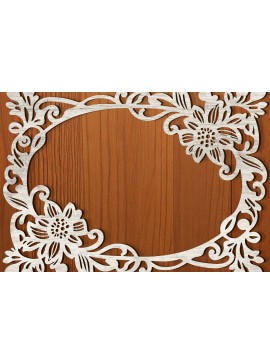 Σετ των 2 Intra απο ξύλο plywood 3mm-4mm πάχος - Floral Κορνίζα Paper-Cut  Δίασταση 20x25 cm INTRAFABR-118329135