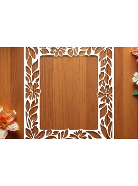 Σετ των 2 Intra απο ξύλο plywood 3mm-4mm πάχος - Floral Κορνίζα Paper-Cut  Δίασταση 20x25 cm INTRAFABR-117079895