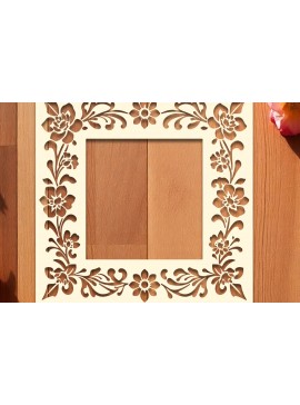 Σετ των 3 Intra απο ξύλο plywood 3mm-4mm πάχος - Floral Κορνίζα Paper-Cut  Δίασταση 20x25 cm INTRAFABR-117079902