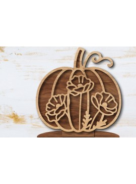 Σετ των 2 Intra απο ξύλο plywood 3mm-4mm πάχος - Floral Pumpkin Laser Cut  Δίασταση 20x20 cm INTRAFABR-105560178