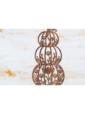 Σετ των 2 Intra απο ξύλο plywood 3mm-4mm πάχος - Floral Pumpkin Laser Cut  Δίασταση 15x15 cm INTRAFABR-105689324