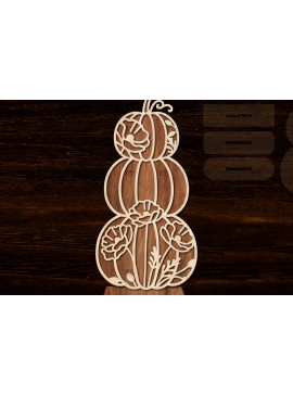 Σετ των 2 Intra απο ξύλο plywood 3mm-4mm πάχος - Floral Pumpkin Laser Cut  Δίασταση 20x20 cm INTRAFABR-105745239