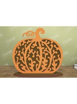 Σετ των 3 Intra απο ξύλο plywood 3mm-4mm πάχος - Floral κολοκύθα | Στολίδια κολοκύθας | CNC Δίασταση 6x6 cm INTRAFABR-105278049