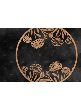 Σετ των 2 Intra απο ξύλο plywood 3mm-4mm πάχος - Floral στρογγυλή πινακίδα  Δίασταση 30x20 cm INTRAFABR-116219108