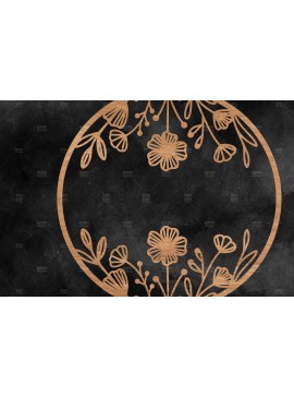 Σετ των 2 Intra απο ξύλο plywood 3mm-4mm πάχος - Floral στρογγυλή πινακίδα  Δίασταση 30x20 cm INTRAFABR-116219180