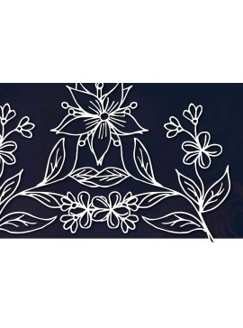 Σετ των 2 Intra απο ξύλο plywood 3mm-4mm πάχος - Floral Sign Laser/Paper Cut  Δίασταση 30x20 cm INTRAFABR-60577205