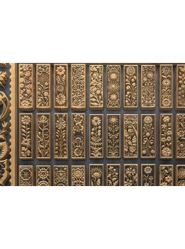 Intra απο ξύλο plywood 3mm-4mm πάχος - Μοτίβα κοπής με λουλούδια λωρίδες με λέιζερ Δίασταση 3200x7200 cm INTRAFABR-124783745