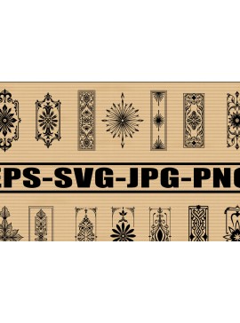 Σετ των 2 Intra απο ξύλο plywood 3mm-4mm πάχος - Floral πλακάκια κομμένα σχέδια με λέιζερ Δίασταση 20x25 cm INTRAFABR-123825824