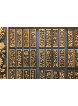 Intra απο ξύλο plywood 3mm-4mm πάχος - Floral κάθετα πάνελ κοπής με λέιζερ Δίασταση 3200x7200 cm INTRAFABR-124674907