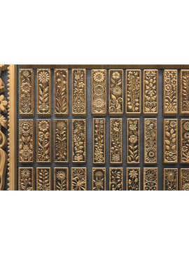 Intra απο ξύλο plywood 3mm-4mm πάχος - Floral κάθετα πάνελ κοπής με λέιζερ Δίασταση 3200x7200 cm INTRAFABR-124675619