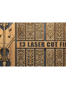 Intra απο ξύλο plywood 3mm-4mm πάχος - Πάνελ  με φλοράλ βιολί με λέιζερ Δίασταση 3600x5400 cm INTRAFABR-122798800