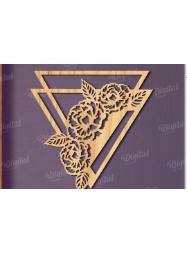 Σετ των 2 Intra απο ξύλο plywood 3mm-4mm πάχος - Floral διακόσμηση τοίχου  Δίασταση 30x20 cm INTRAFABR-119549987