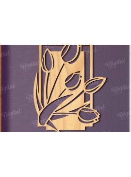 Intra απο ξύλο plywood 3mm-4mm πάχος - Floral διακόσμηση τοίχου  Δίασταση 30x20 cm INTRAFABR-119550129