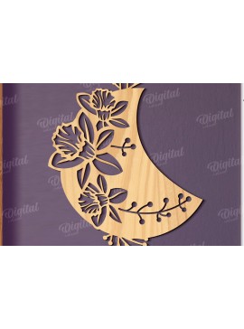 Σετ των 2 Intra απο ξύλο plywood 3mm-4mm πάχος - Floral διακόσμηση τοίχου  Δίασταση 30x20 cm INTRAFABR-119550247