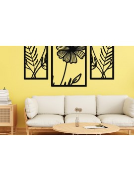 Intra απο ξύλο plywood 3mm-4mm πάχος - Floral διακόσμηση τοίχου Σχέδιο κοπής με λέιζερ 12 Δίασταση 30x20 cm INTRAFABR-75728267