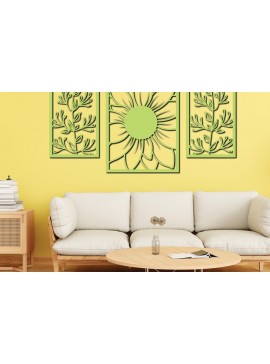 Σετ των 2 Intra απο ξύλο plywood 3mm-4mm πάχος - Floral διακόσμηση τοίχου με λέιζερ  σχέδιο 2 Δίασταση 30x20 cm INTRAFABR-75528824