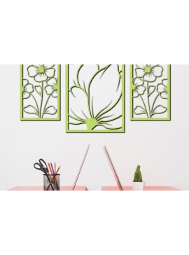 Intra απο ξύλο plywood 3mm-4mm πάχος - Floral διακόσμηση τοίχου με λέιζερ  σχέδιο 3 Δίασταση 30x20 cm INTRAFABR-75529195