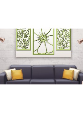 Intra απο ξύλο plywood 3mm-4mm πάχος - Floral διακόσμηση τοίχου με  Σχέδιο  4 Δίασταση 30x20 cm INTRAFABR-75529528