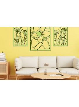 Σετ των 2 Intra απο ξύλο plywood 3mm-4mm πάχος - Floral διακόσμηση τοίχου Laser Cut Σχέδιο  5 Δίασταση 30x20 cm INTRAFABR-75529711