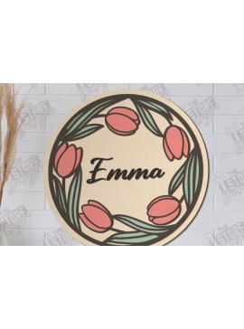 Intra απο ξύλο plywood 3mm-4mm πάχος - Πλακέτα τοίχου Floral Cut Laser | CNC Δίασταση 30x20 cm INTRAFABR-122383797