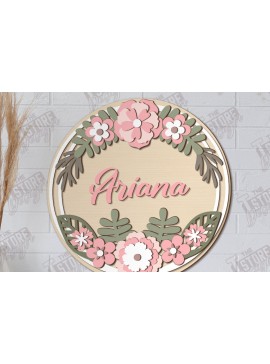 Σετ των 2 Intra απο ξύλο plywood 3mm-4mm πάχος - Πλακέτα τοίχου Floral Cut Laser | CNC Δίασταση 30x20 cm INTRAFABR-122383800