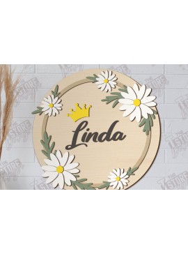 Σετ των 2 Intra απο ξύλο plywood 3mm-4mm πάχος - Πλακέτα τοίχου Floral Cut Laser | CNC Δίασταση 30x20 cm INTRAFABR-122602242