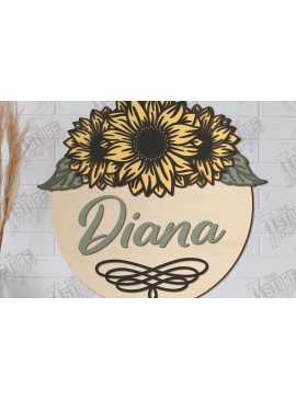 Σετ των 2 Intra απο ξύλο plywood 3mm-4mm πάχος - Πλακέτα τοίχου Floral Cut Laser | CNC Δίασταση 30x20 cm INTRAFABR-122602248