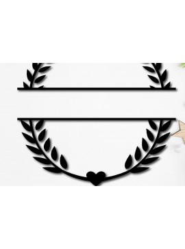 Σετ των 2 Intra απο ξύλο plywood 3mm-4mm πάχος - Floral Πλαίσιο Γάμου Μονόγραμμα  Δίασταση 30x20 cm INTRAFABR-13355161