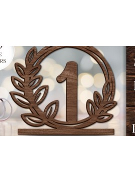 Σετ των 3 Intra απο ξύλο plywood 3mm-4mm πάχος - Floral νούμερα τραπεζιού γάμου  Δίασταση 10x8 cm INTRAFABR-94786760