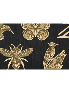 Σετ των 2 Intra απο ξύλο plywood 3mm-4mm πάχος - Floral Wildlife Layered  Bundle Δίασταση 30x20 cm INTRAFABR-113765501