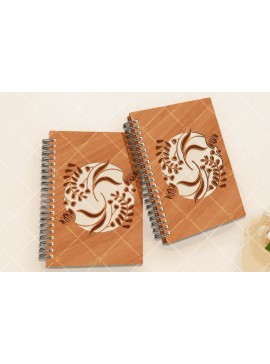 Σετ των 3 Intra απο ξύλο plywood 3mm-4mm πάχος - Floral Wood Journal Σετ 5 τεμ Δίασταση 20x20 cm INTRAFABR-122184354