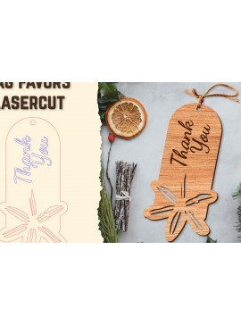 Σετ των 2 Intra απο ξύλο plywood 3mm-4mm πάχος - Floral Wood Tag Favors Lasercut Δίασταση 20x20 cm INTRAFABR-122659009