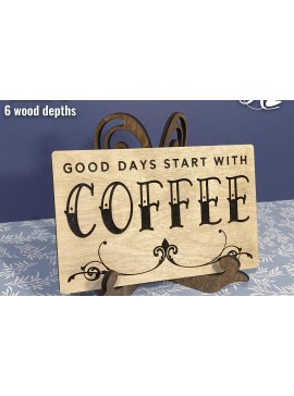 Σετ των 2 Intra απο ξύλο plywood 3mm-4mm πάχος - Flourish Easel Art Stand και πινακίδα καφέ Δίασταση 30x20 cm INTRAFABR-102487300