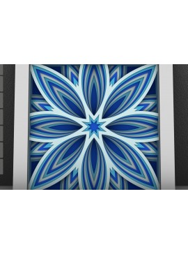 Σετ των 2 Intra απο ξύλο plywood 3mm-4mm πάχος - Flower 3D Layered Paper Cut, Flower 3D Δίασταση 30x30 cm INTRAFABR-29291094