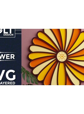 Intra απο ξύλο plywood 3mm-4mm πάχος - Flower 3d Multilayered  Cut Files Δίασταση 40x50 cm INTRAFABR-70049361