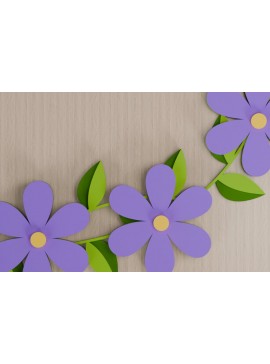 Σετ των 2 Intra απο ξύλο plywood 3mm-4mm πάχος - Λουλούδι 3d  Χαρτί Δίασταση 20x25 cm INTRAFABR-93888683