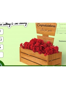 Σετ των 2 Intra απο ξύλο plywood 3mm-4mm πάχος - Καλάθι λουλουδιών για  Δίασταση 20x20 cm INTRAFABR-33634604