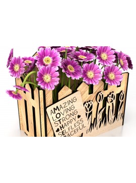 Σετ των 3 Intra απο ξύλο plywood 3mm-4mm πάχος - Καλάθι λουλουδιών για τη μαμά Δίασταση 6x6 cm INTRAFABR-120969072