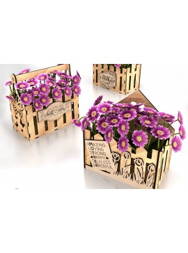 Σετ των 3 Intra απο ξύλο plywood 3mm-4mm πάχος - Σετ καλάθια λουλουδιών για τη γιορτή της μητέρας Δίασταση 6x6 cm INTRAFABR-119687912