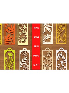 Σετ των 2 Intra απο ξύλο plywood 3mm-4mm πάχος - Σελιδοδείκτης λουλουδιών Δέσμη  Cut Laser Δίασταση 5x20 cm INTRAFABR-90339864