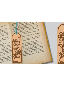 Σετ των 2 Intra απο ξύλο plywood 3mm-4mm πάχος - Λουλούδι σελιδοδείκτης Lasercut Δίασταση 5x20 cm INTRAFABR-121527865