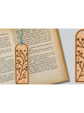 Σετ των 2 Intra απο ξύλο plywood 3mm-4mm πάχος - Λουλούδι σελιδοδείκτης Lasercut Δίασταση 5x20 cm INTRAFABR-121527874