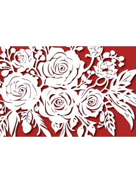 Intra απο ξύλο plywood 3mm-4mm πάχος - Μπουκέτο λουλουδιών Χαρτί κομμένο σχέδιο  Δίασταση 30x20 cm INTRAFABR-86788210