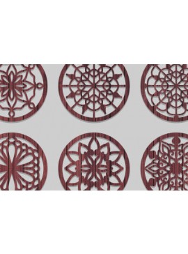 Intra απο ξύλο plywood 3mm-4mm πάχος - Σουβέρ λουλουδιών Laser Cut  Δίασταση 40x50 cm INTRAFABR-73208387