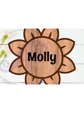 Intra απο ξύλο plywood 3mm-4mm πάχος - Flower Design 2 Outline Two Layer Name Δίασταση 30x20 cm INTRAFABR-111508169