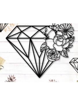 Σετ των 2 Intra απο ξύλο plywood 3mm-4mm πάχος - Flower Diamond  Δίασταση 20x20 cm INTRAFABR-117720894