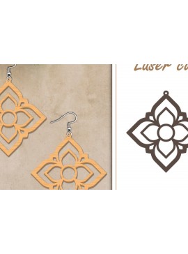 Σετ των 3 Intra απο ξύλο plywood 3mm-4mm πάχος - Σκουλαρίκια με λουλούδια  Δίασταση 3x3 cm INTRAFABR-119266656