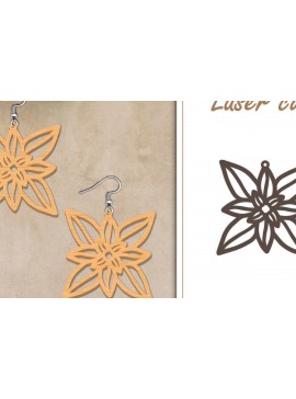 Σετ των 3 Intra απο ξύλο plywood 3mm-4mm πάχος - Σκουλαρίκια με λουλούδια  Δίασταση 3x3 cm INTRAFABR-119266688