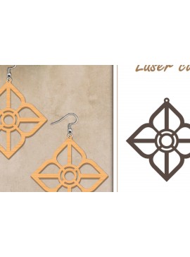 Σετ των 3 Intra απο ξύλο plywood 3mm-4mm πάχος - Σκουλαρίκια με λουλούδια  Δίασταση 3x3 cm INTRAFABR-119266988